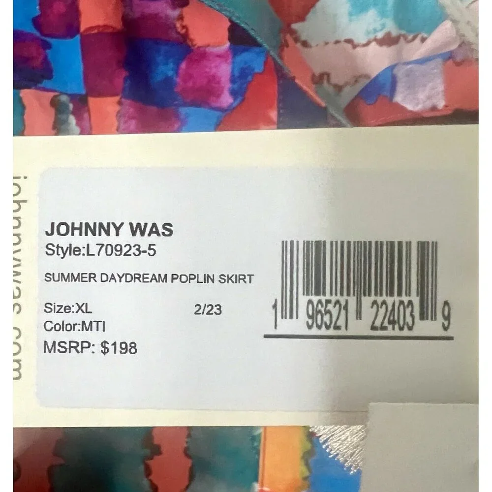 Johnny Was Summer Daydream Maxi Skirt Cotton Poplin XL NWT Boho - Picture 9 of 9